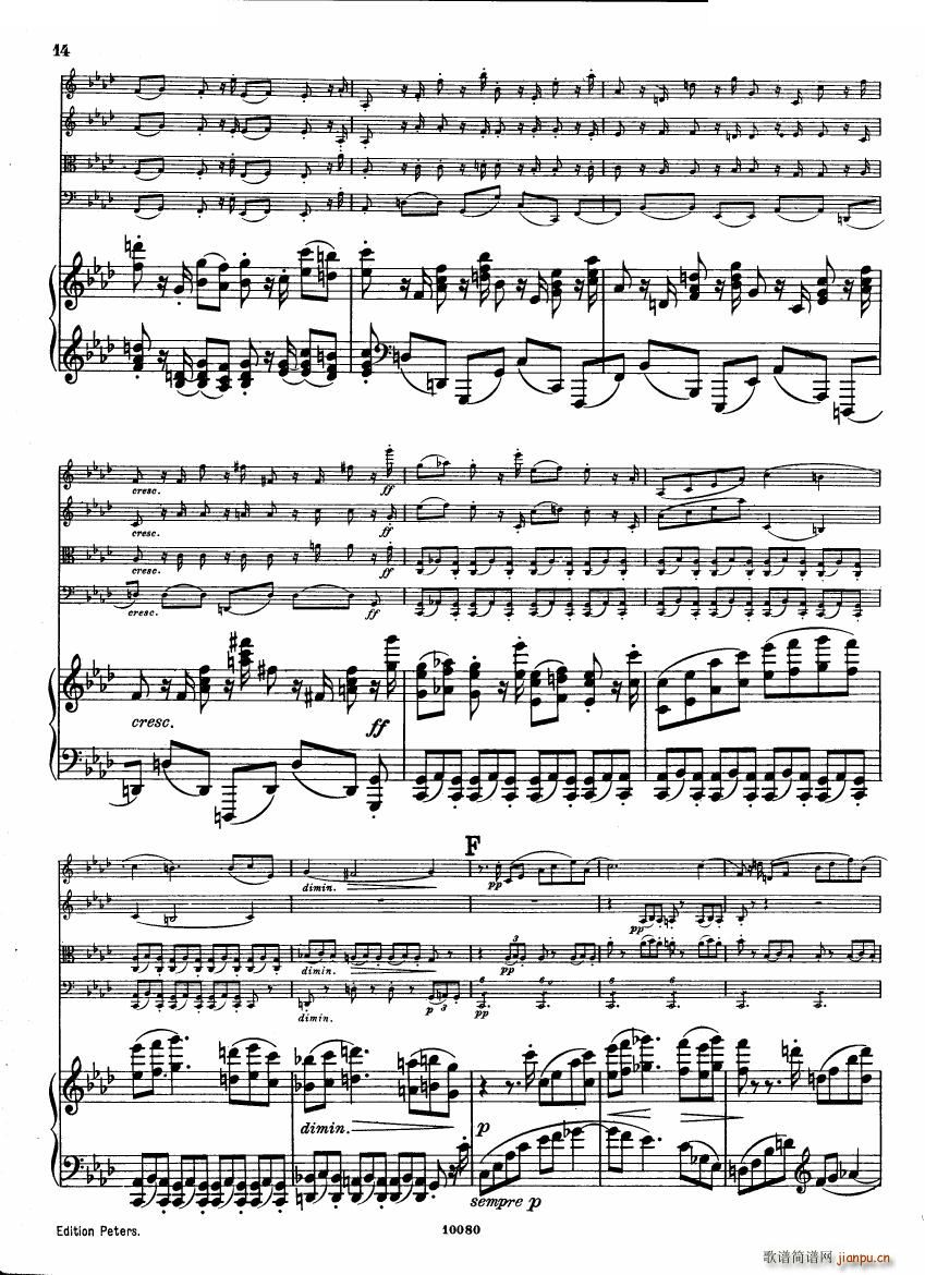 Brahms op 34 Piano Quintet f minor score 一(钢琴谱)12
