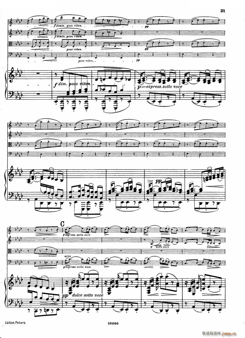 Brahms op 34 Piano Quintet f minor score 一(钢琴谱)29