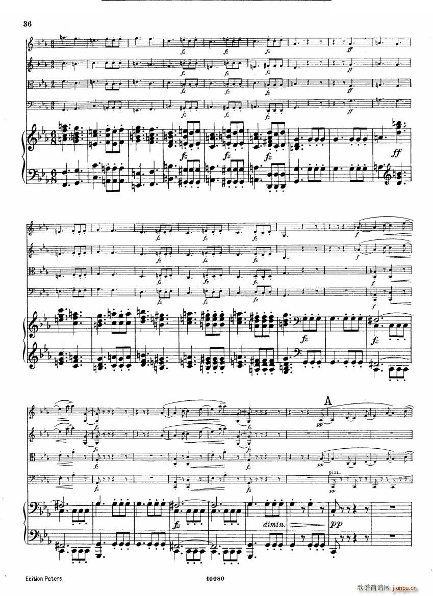 Brahms op 34 Piano Quintet f minor score 一(钢琴谱)35