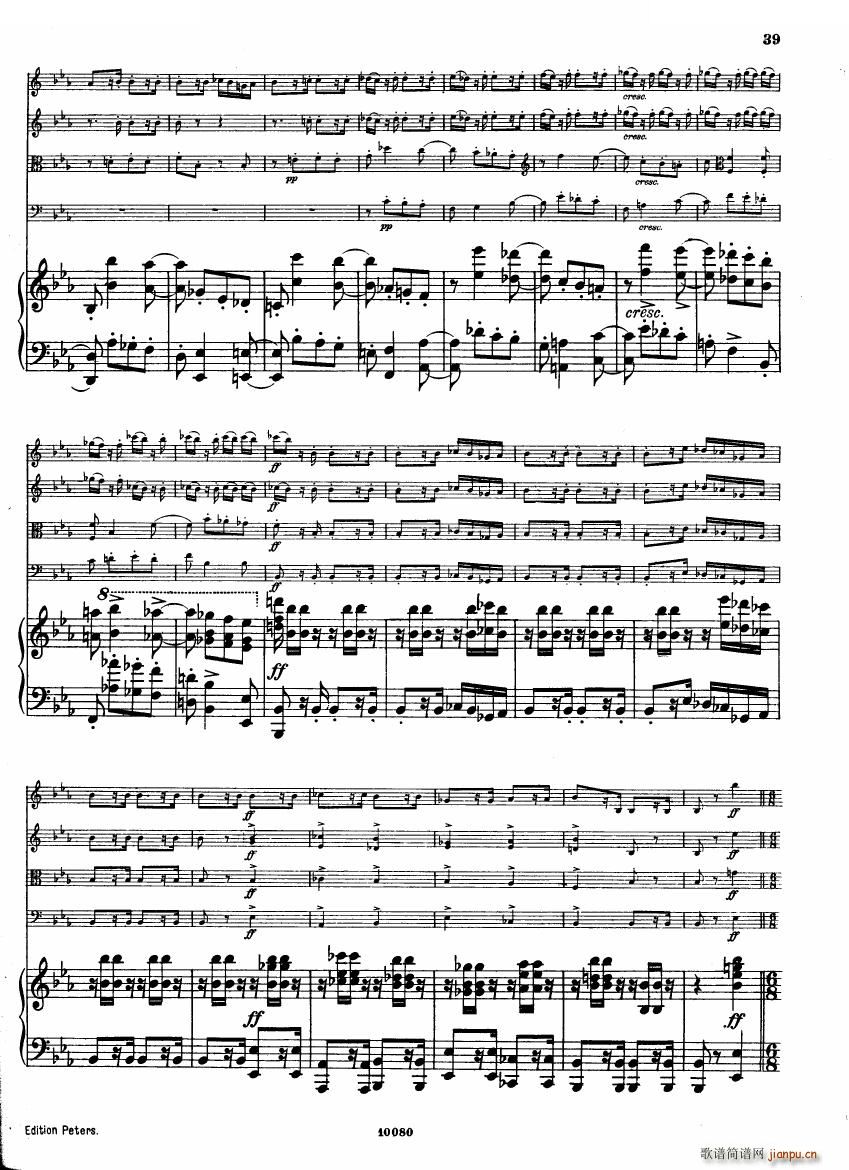 Brahms op 34 Piano Quintet f minor score 一(钢琴谱)38