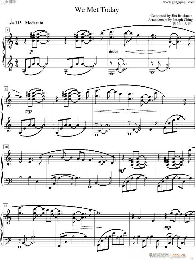 We Met Today(钢琴谱)1