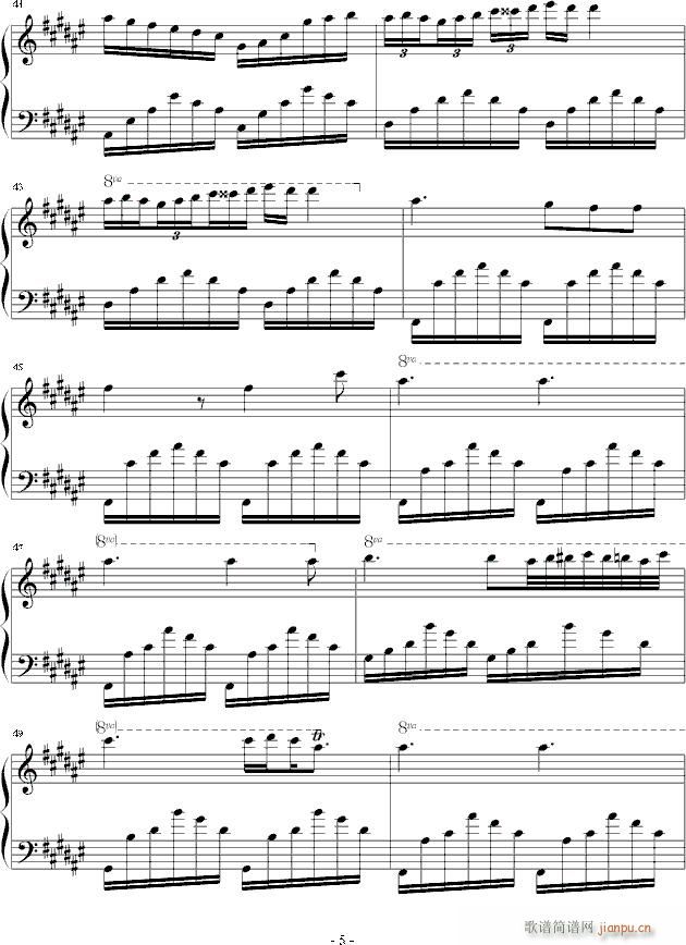 夜的幻想曲(钢琴谱)5