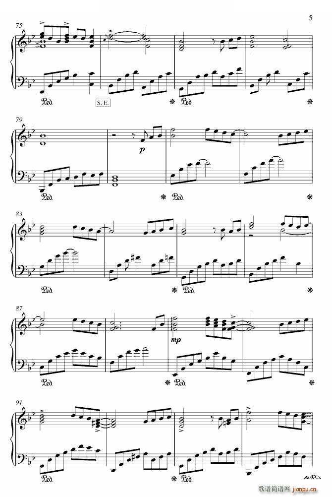 极品钢琴 主题钢琴曲 为你微笑 为你微笑 极品钢琴(钢琴谱)5