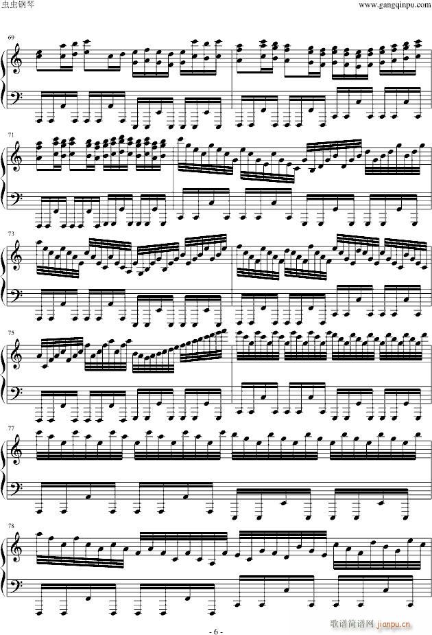 卡农疯狂摇滚版(钢琴谱)6