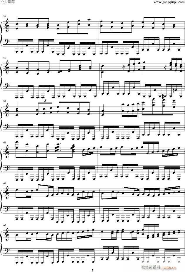卡农疯狂摇滚版(钢琴谱)5