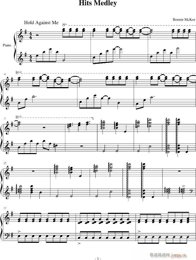 Hits Medley(钢琴谱)1