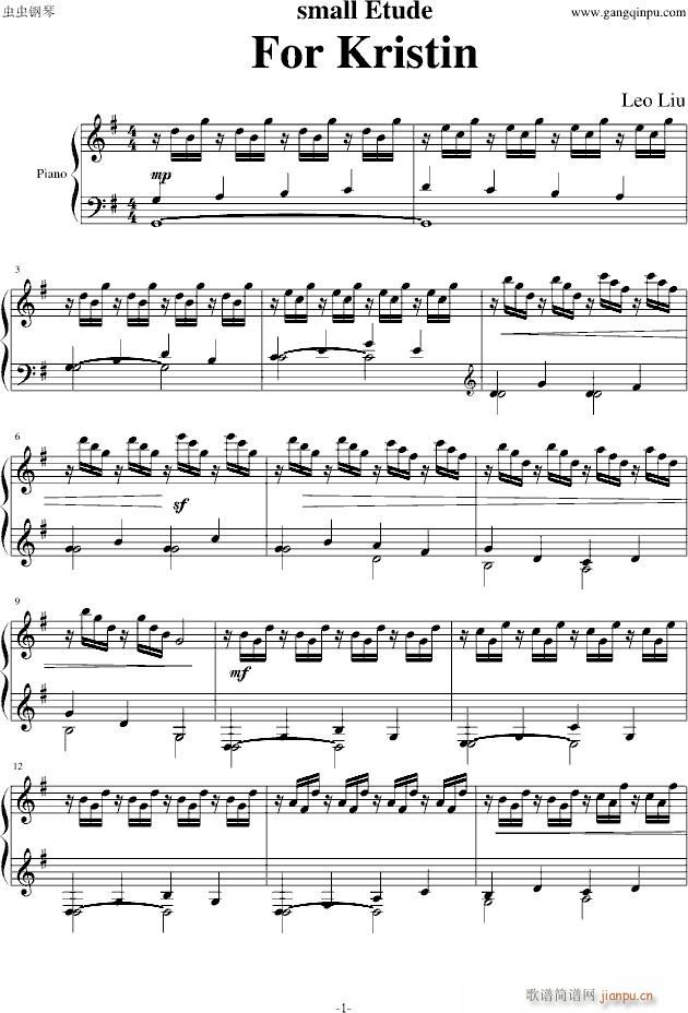 Etude For Kristin(钢琴谱)1