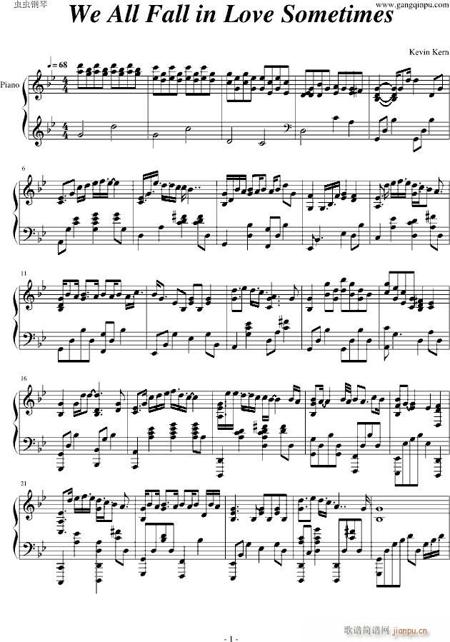 We All Fall in Love Sometimes(钢琴谱)1