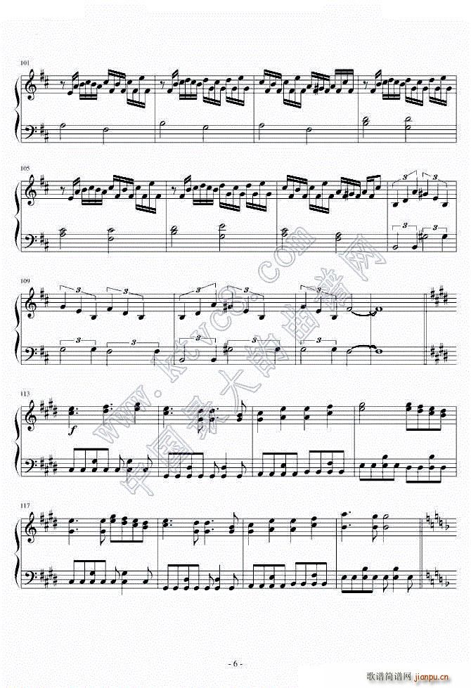 驱魔少年op3 Doubt Trust(钢琴谱)6