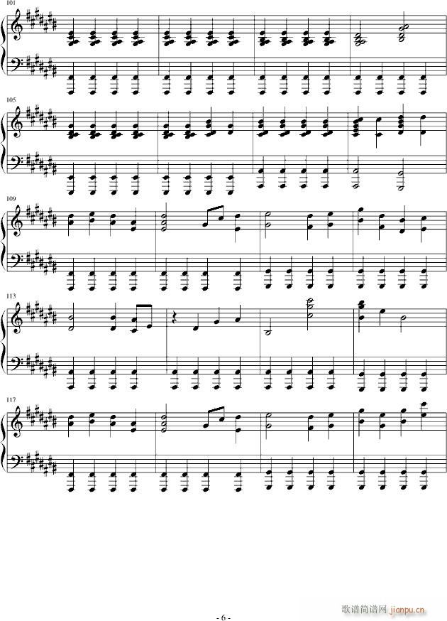 Merry Christmas Mr Lawrence夏影鸟之诗(钢琴谱)6