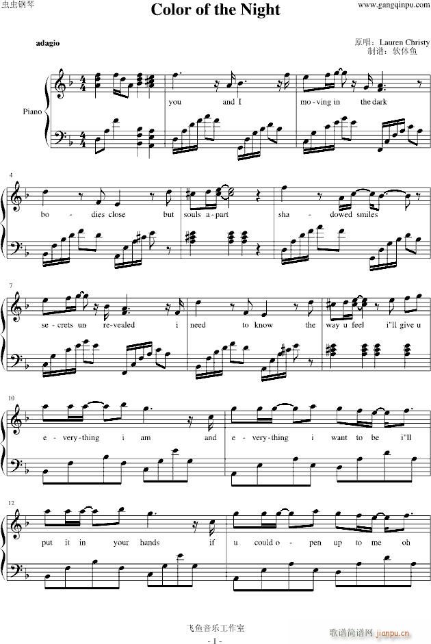 Color of the Night(钢琴谱)1