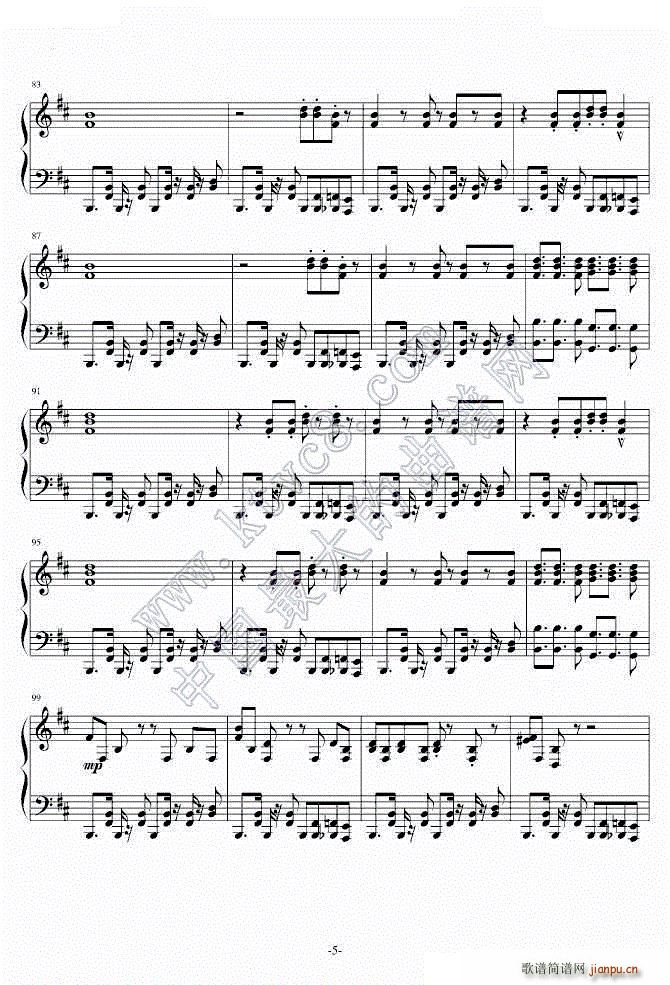 江南style钢琴版(钢琴谱)5