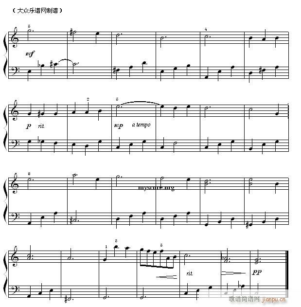 肖邦 夜曲 简易版(钢琴谱)1