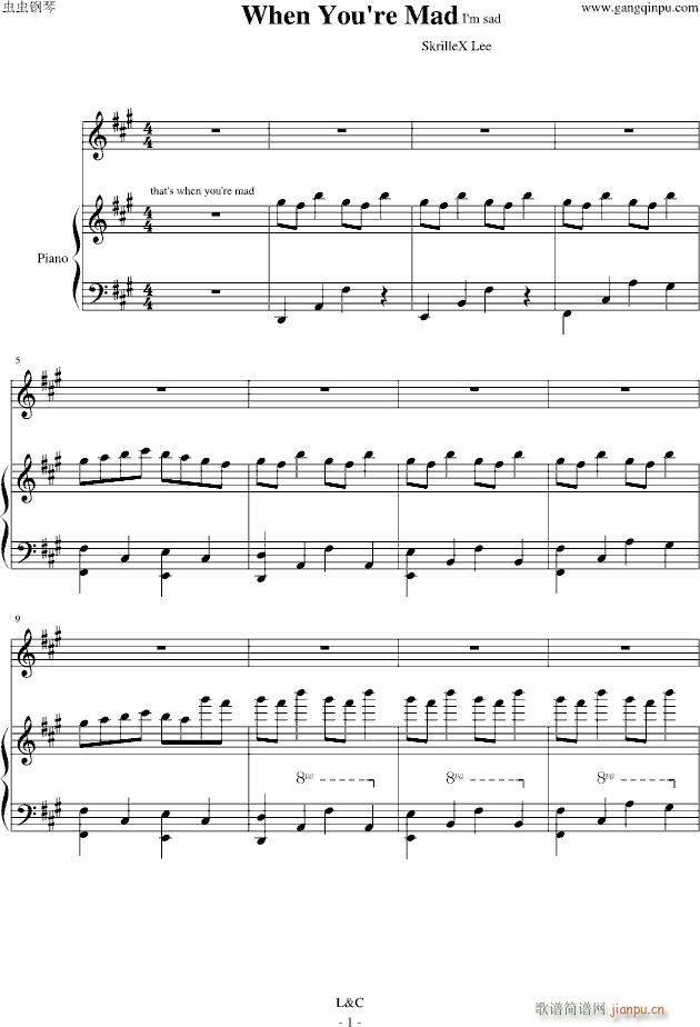 When You Are Mad(钢琴谱)1