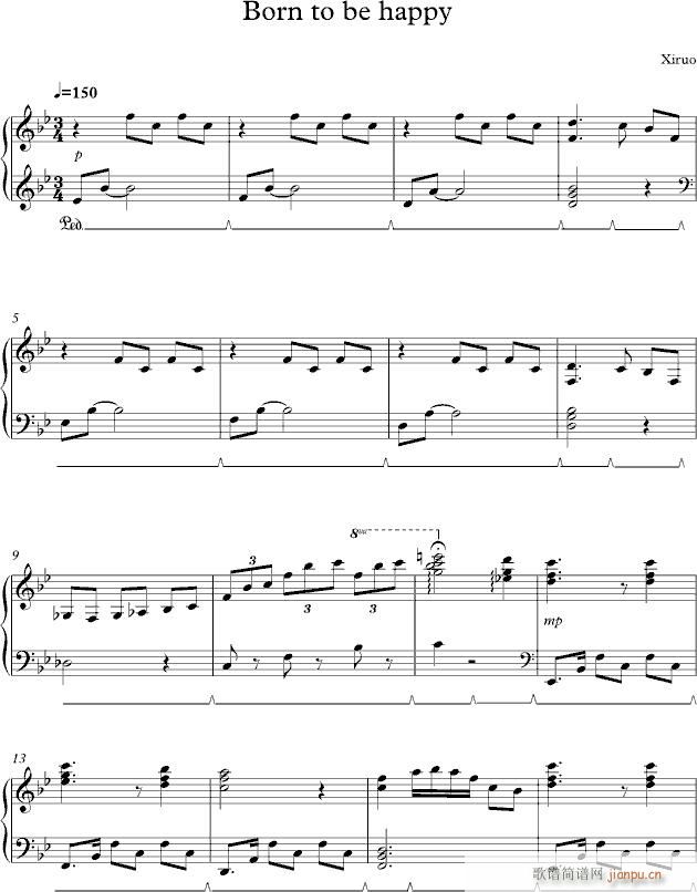 Born to be happy(钢琴谱)1