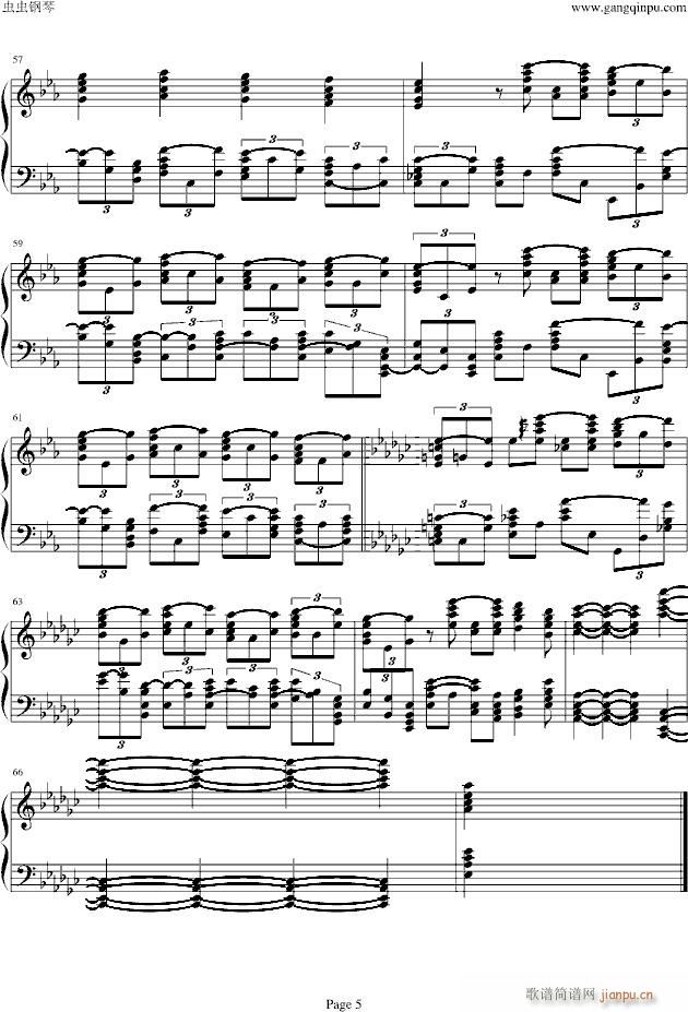 鋼琴獨奏進擊的巨人OP 紅蓮的弓矢 氣勢高還原(钢琴谱)5