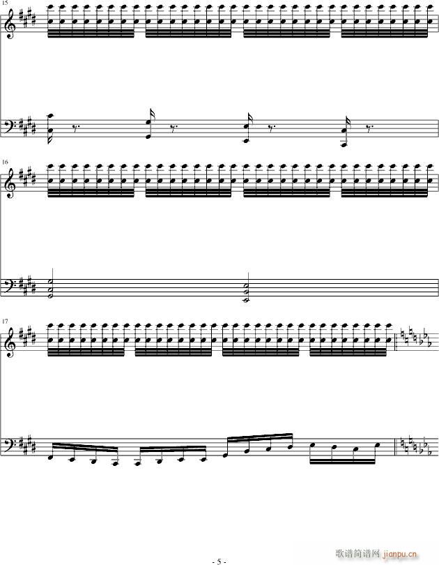 雨滴 练习曲(钢琴谱)5