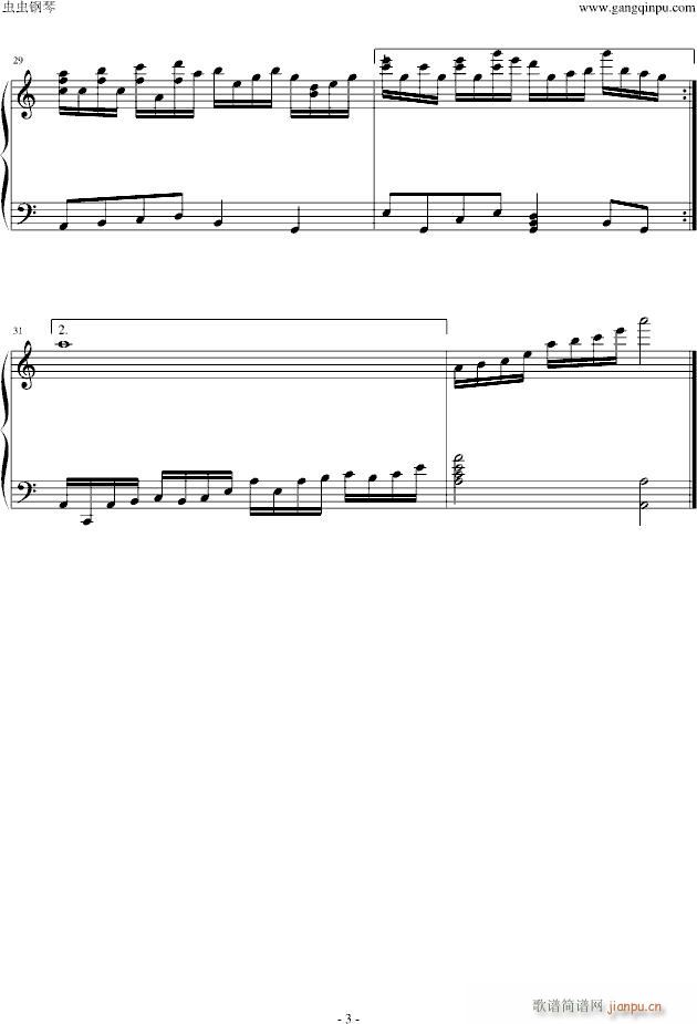 世界第一初恋 小鸟 千秋OST(钢琴谱)3