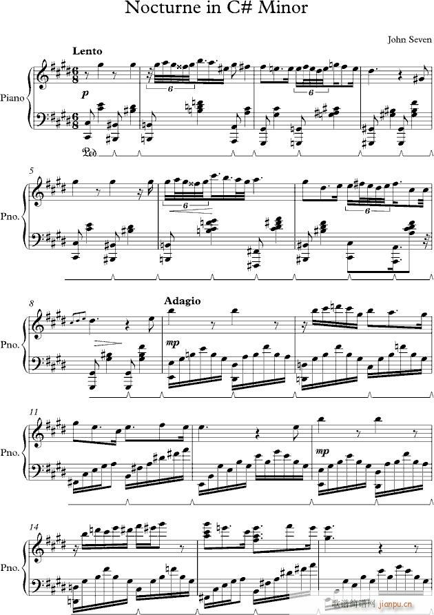 Z15 升C小调夜曲 Nocturne in C Minor(钢琴谱)1