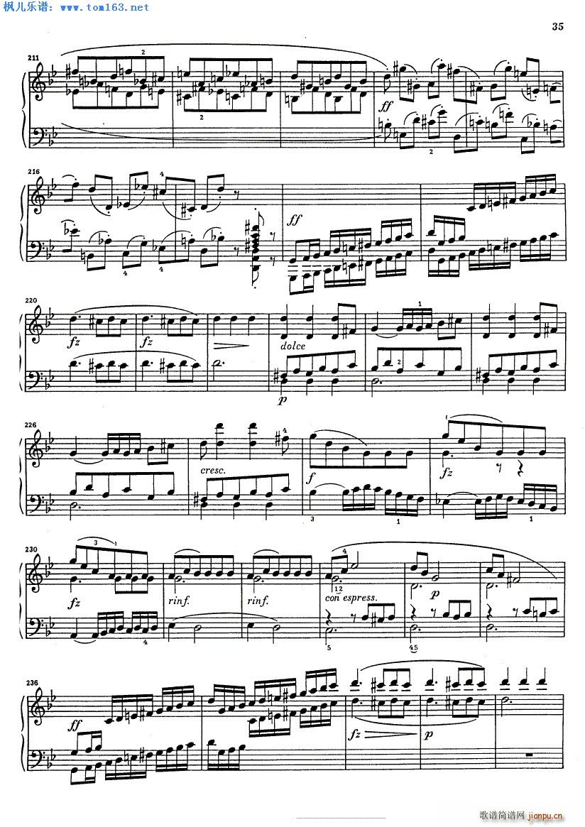 克莱门蒂g小调钢琴奏鸣曲 二(钢琴谱)1