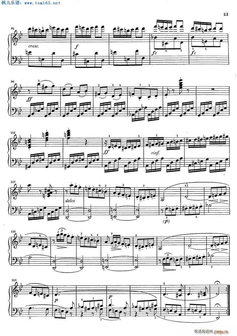 克莱门蒂g小调钢琴奏鸣曲 三(钢琴谱)1