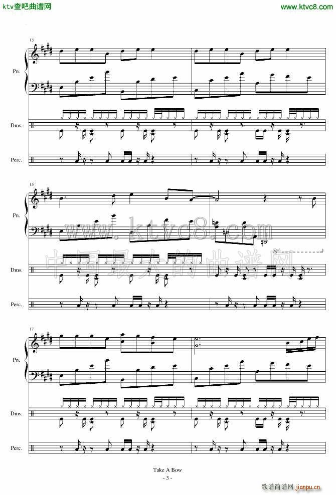 Take a Bow Piano Drums(钢琴谱)3