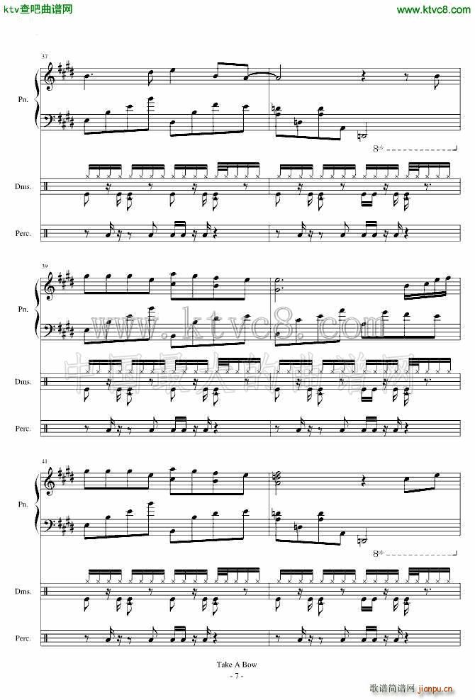 Take a Bow Piano Drums(钢琴谱)7
