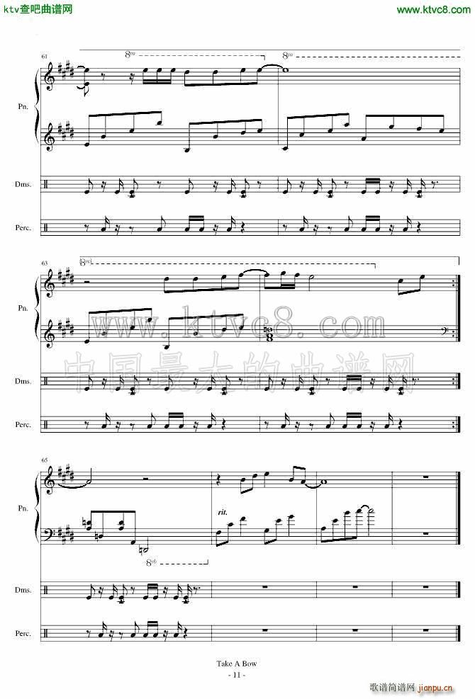 Take a Bow Piano Drums(钢琴谱)11