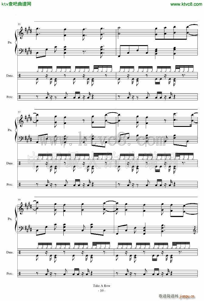 Take a Bow Piano Drums(钢琴谱)10