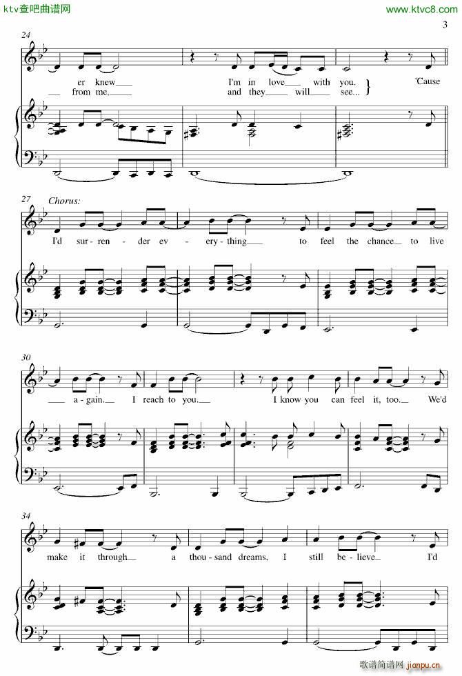 没离开过 原版 I Surrender(钢琴谱)3