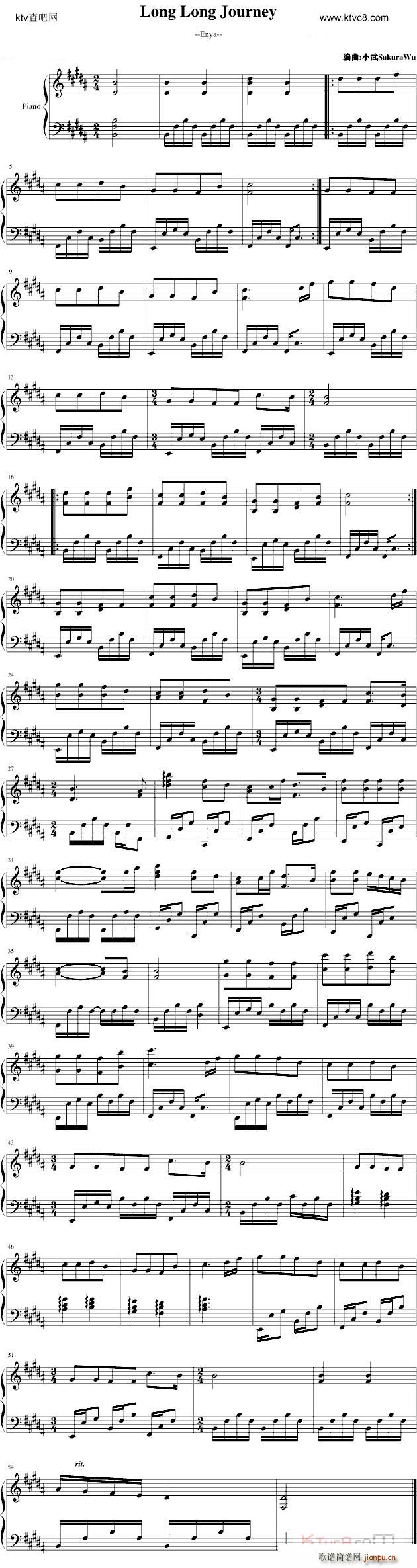 Long Long Journey(钢琴谱)1