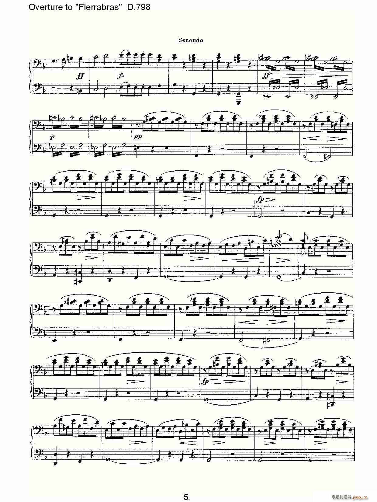 Overture to Fierrabras D 798 Fierrabras 序曲D 798(钢琴谱)5