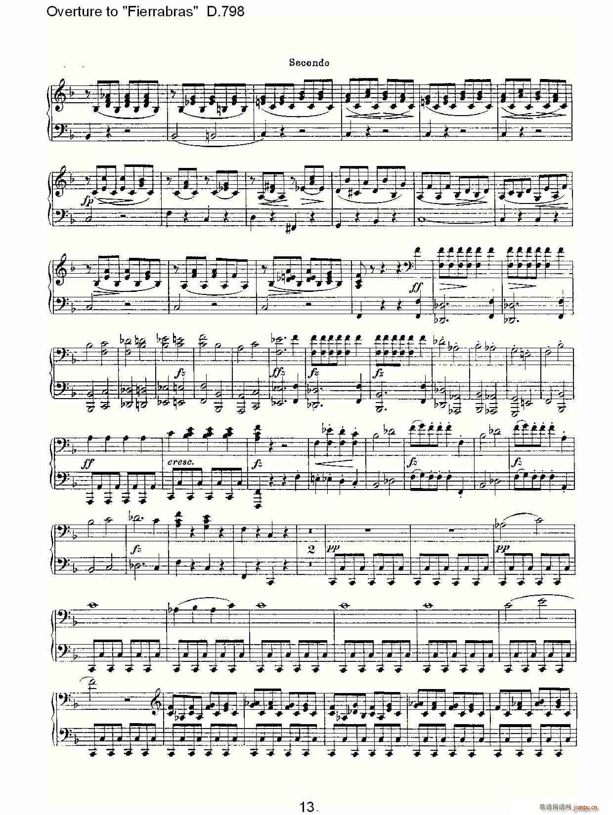Overture to Fierrabras D 798 Fierrabras 序曲D 798(钢琴谱)13