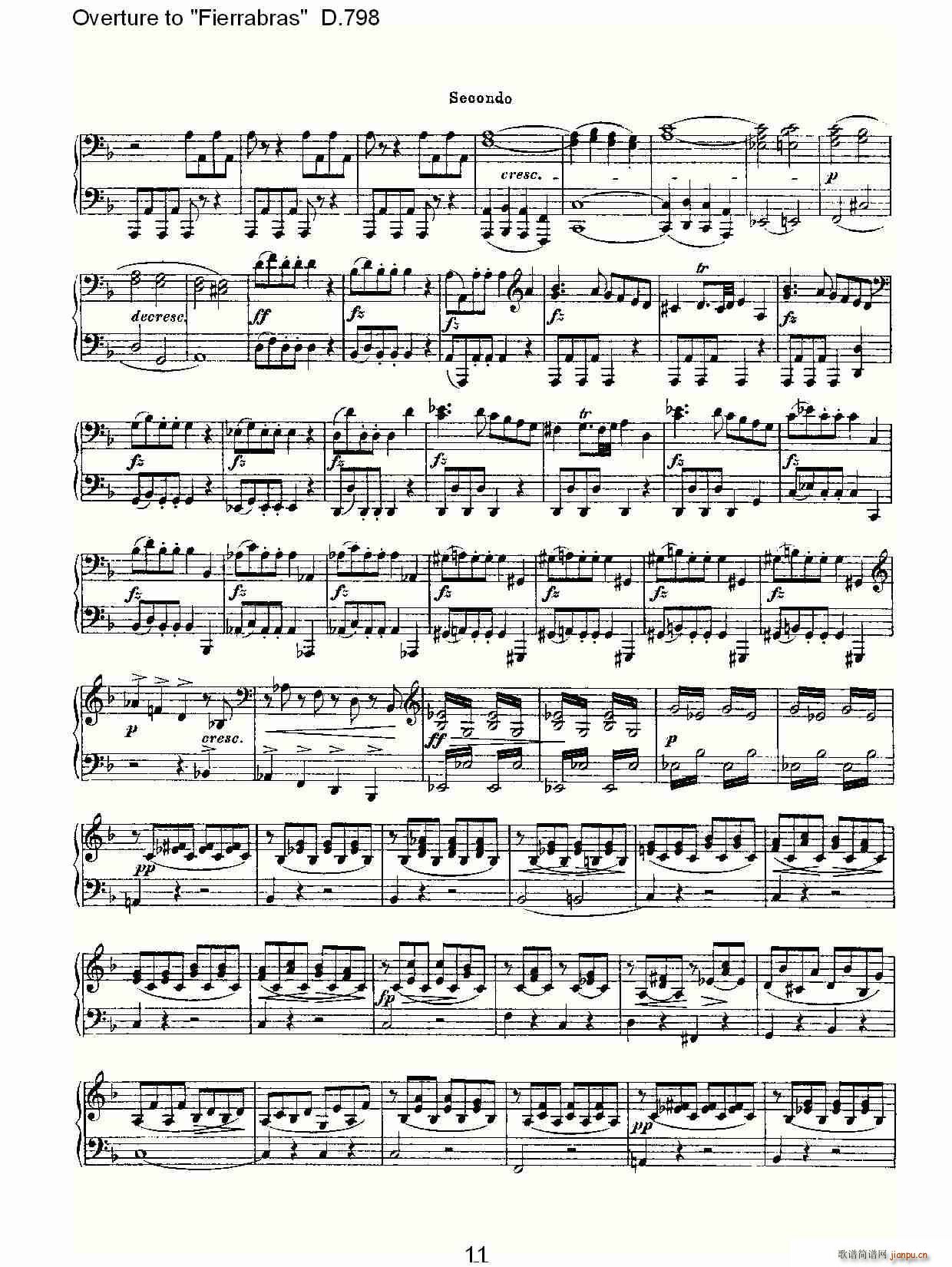 Overture to Fierrabras D 798 Fierrabras 序曲D 798(钢琴谱)11