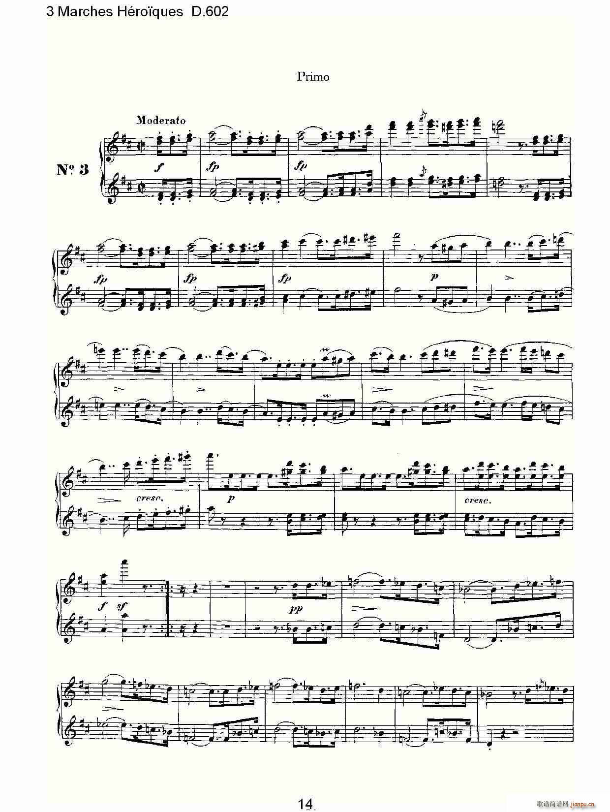 3 Marches Héro?ques D 602 3 进行曲Héro?ques D 602(钢琴谱)14