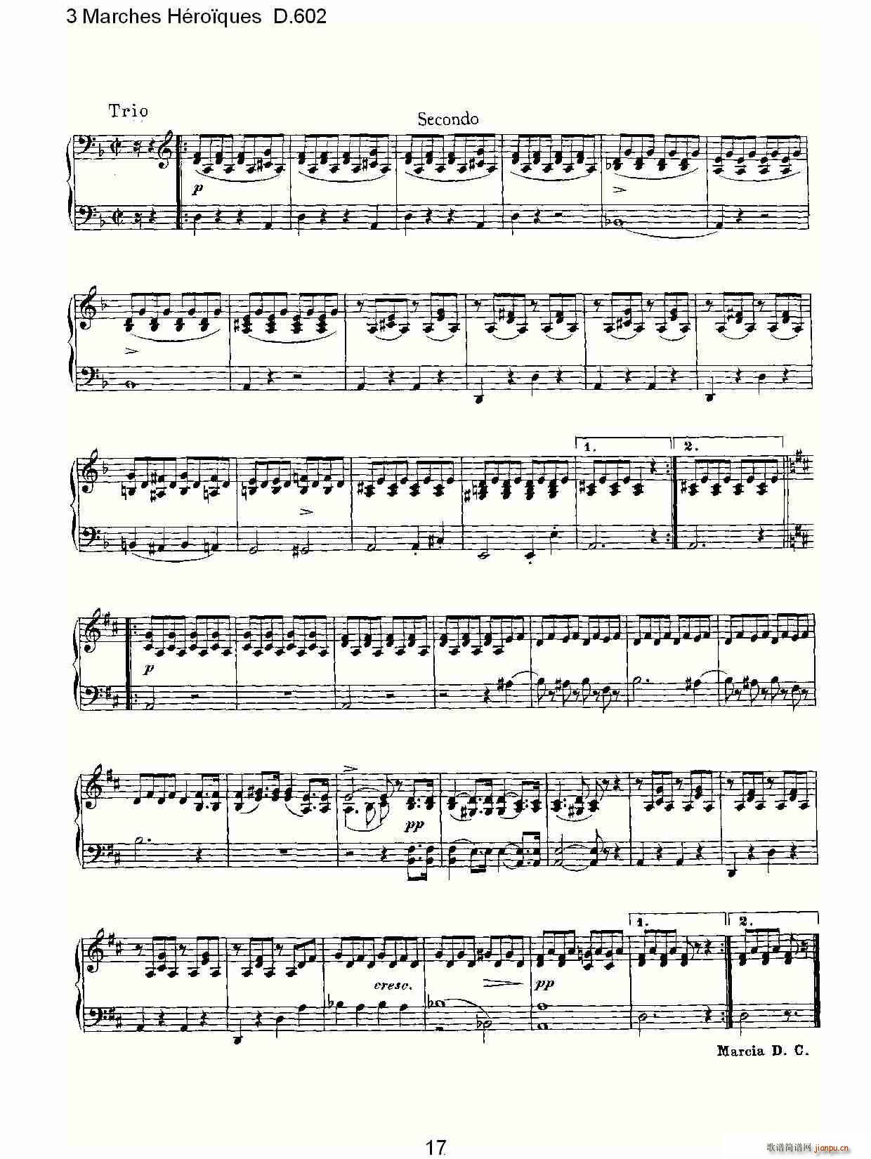 3 Marches Héro?ques D 602 3 进行曲Héro?ques D 602(钢琴谱)17