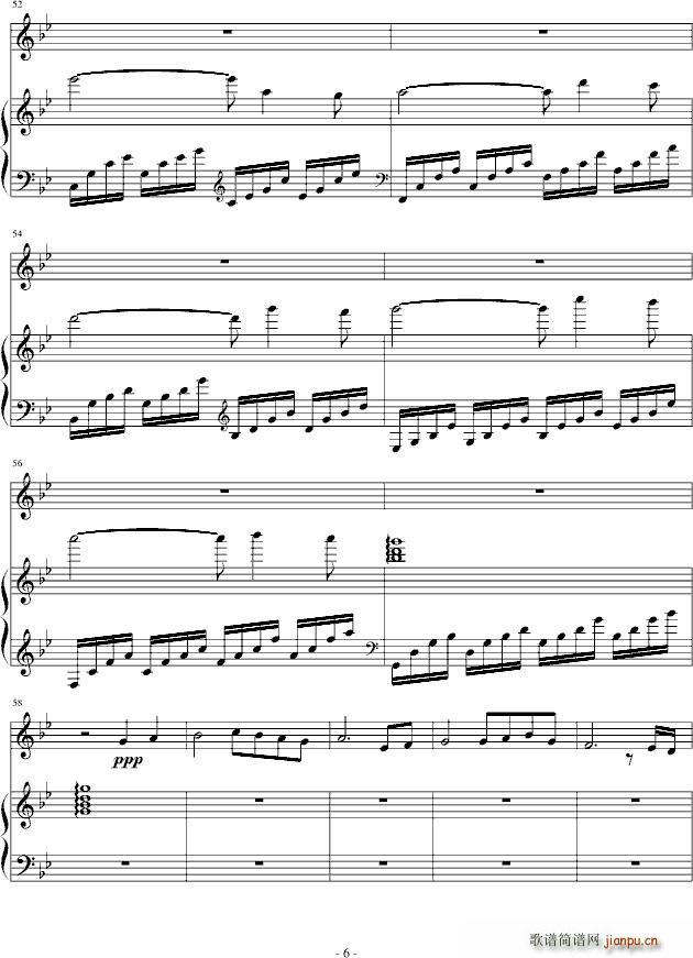 你走之后 Bb调(钢琴谱)5