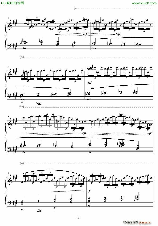 在那东山顶上 小狂想曲(钢琴谱)3