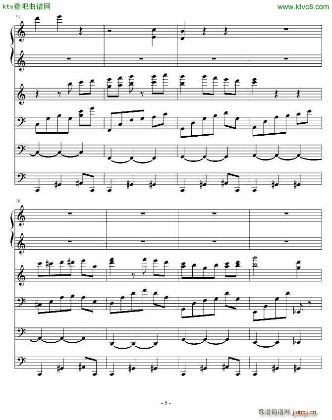 夜洛第四首圆舞曲 优雅(钢琴谱)5