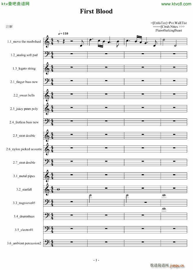 Fblood 电音试验作品(钢琴谱)1