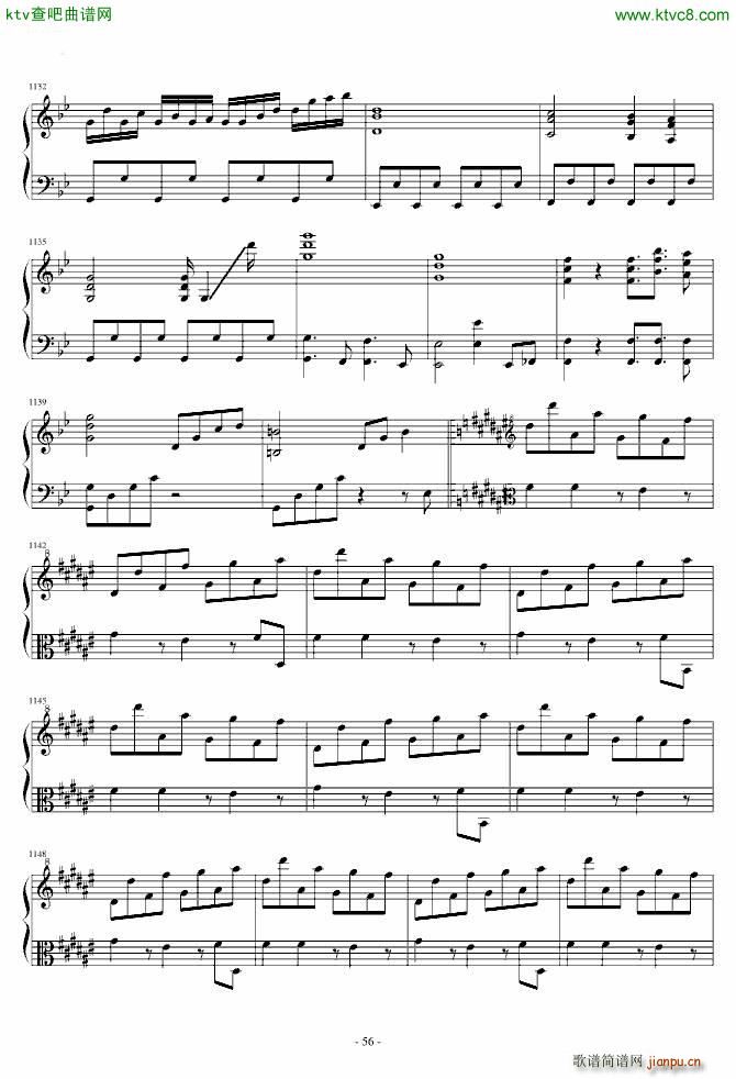 东方风神录 猴版钢琴连弹(钢琴谱)56