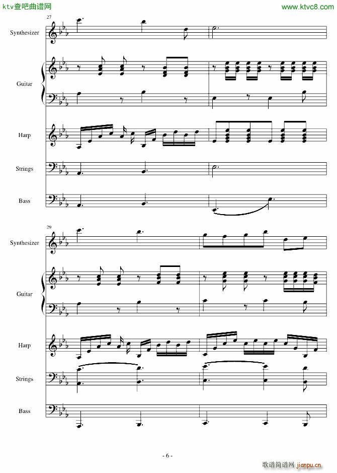 蓝色天空(钢琴谱)6