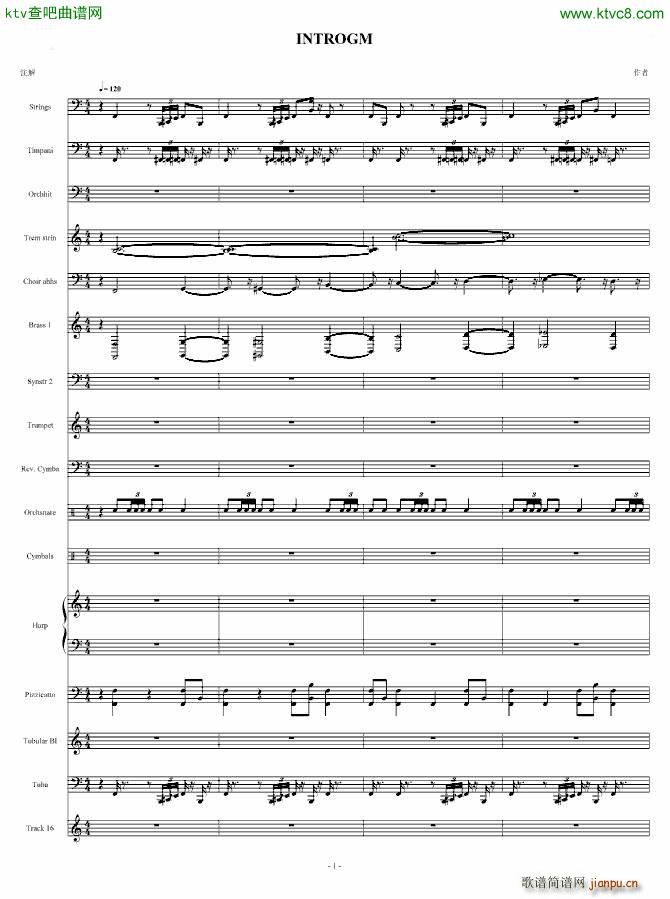 魔兽争霸2间场音乐(钢琴谱)1