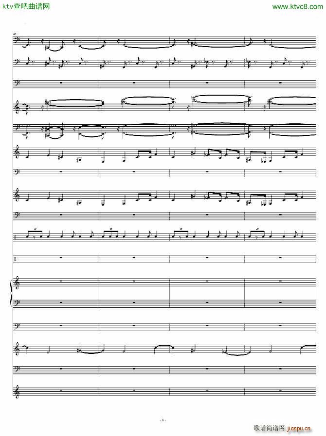 魔兽争霸2间场音乐(钢琴谱)6