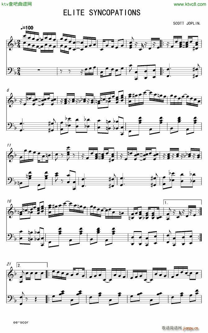 Elite Syncopations(钢琴谱)1