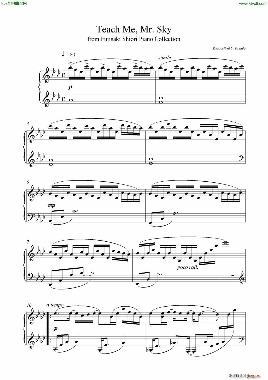 Teach me(钢琴谱)1