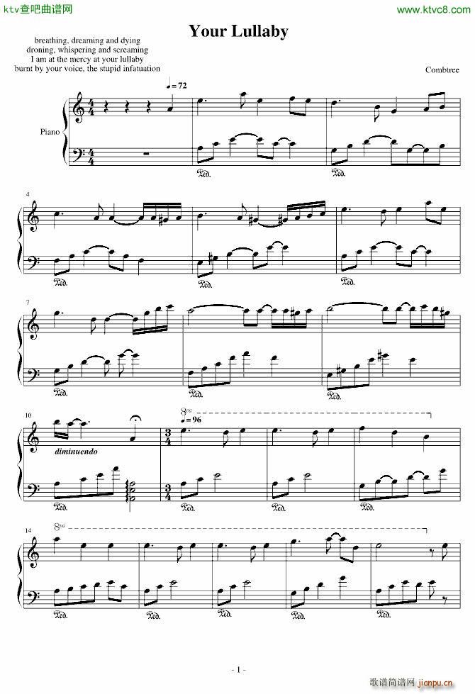 Your Lullaby(钢琴谱)1