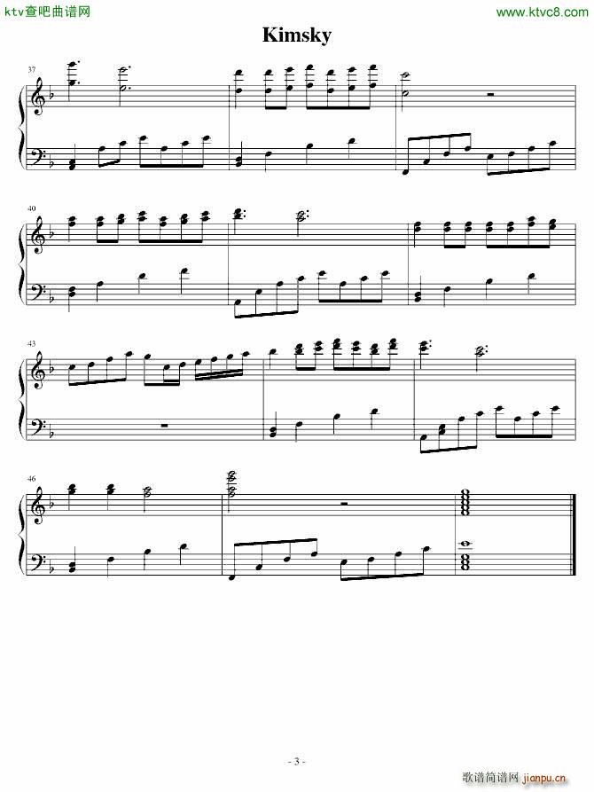 KIMSKY(钢琴谱)3
