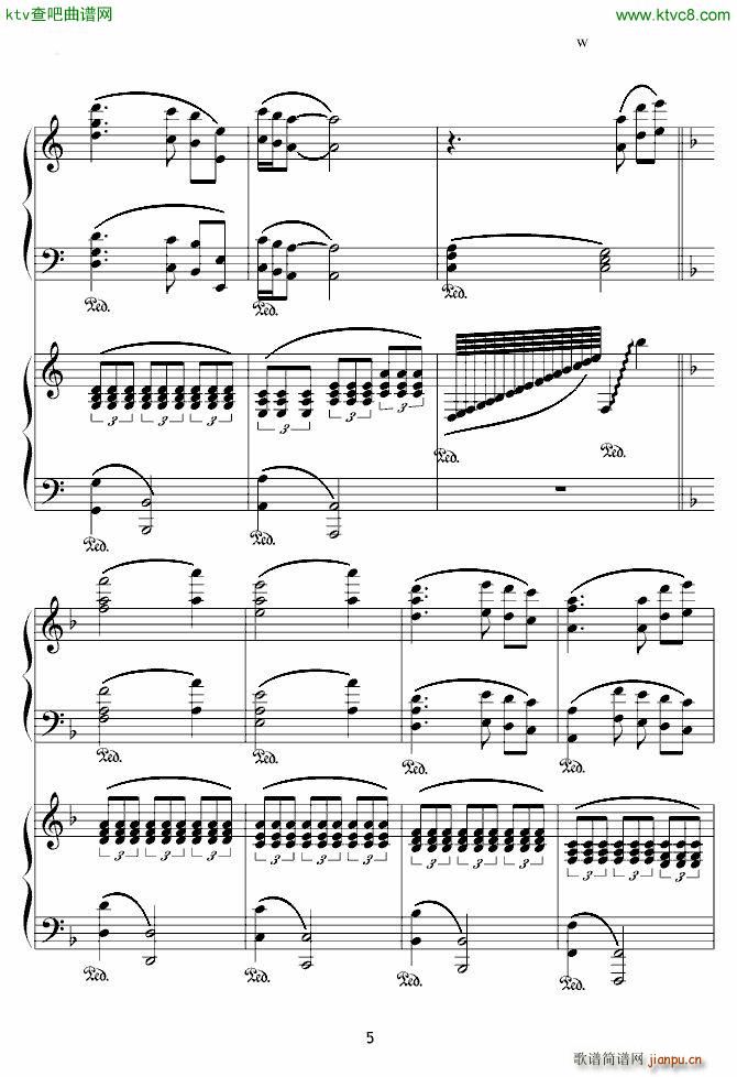 X战记插曲 宿命 双钢琴版(钢琴谱)5