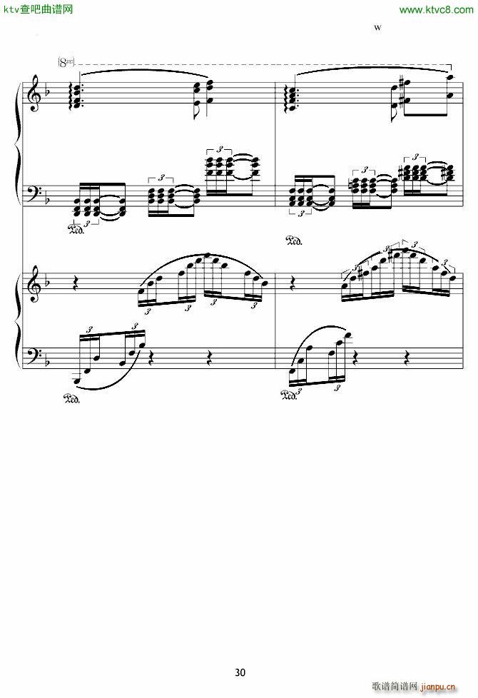 X战记插曲 宿命 双钢琴版(钢琴谱)30